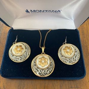 Montana silversmith necklace and earrings